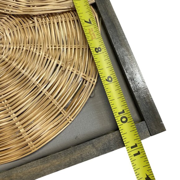 Set Of 3 Woven Rattan Wall Art With Wooden Frames - Picture 4 of 4